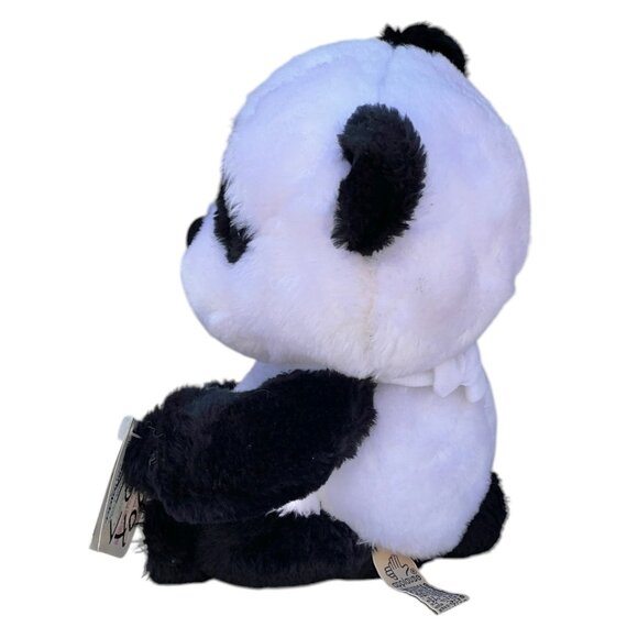Boo Boo Panda Plush Toy By Applause 8" Black & White Stuffed Animal With Ribbon - Picture 6 of 12